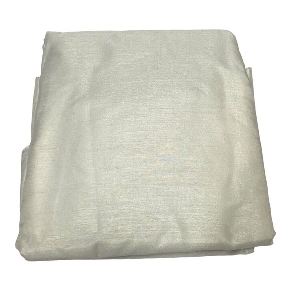 Evelina Faux Dupioni Silk Blackout Curtain Panel, Pearl 50"x63" - Picture 4 of 5